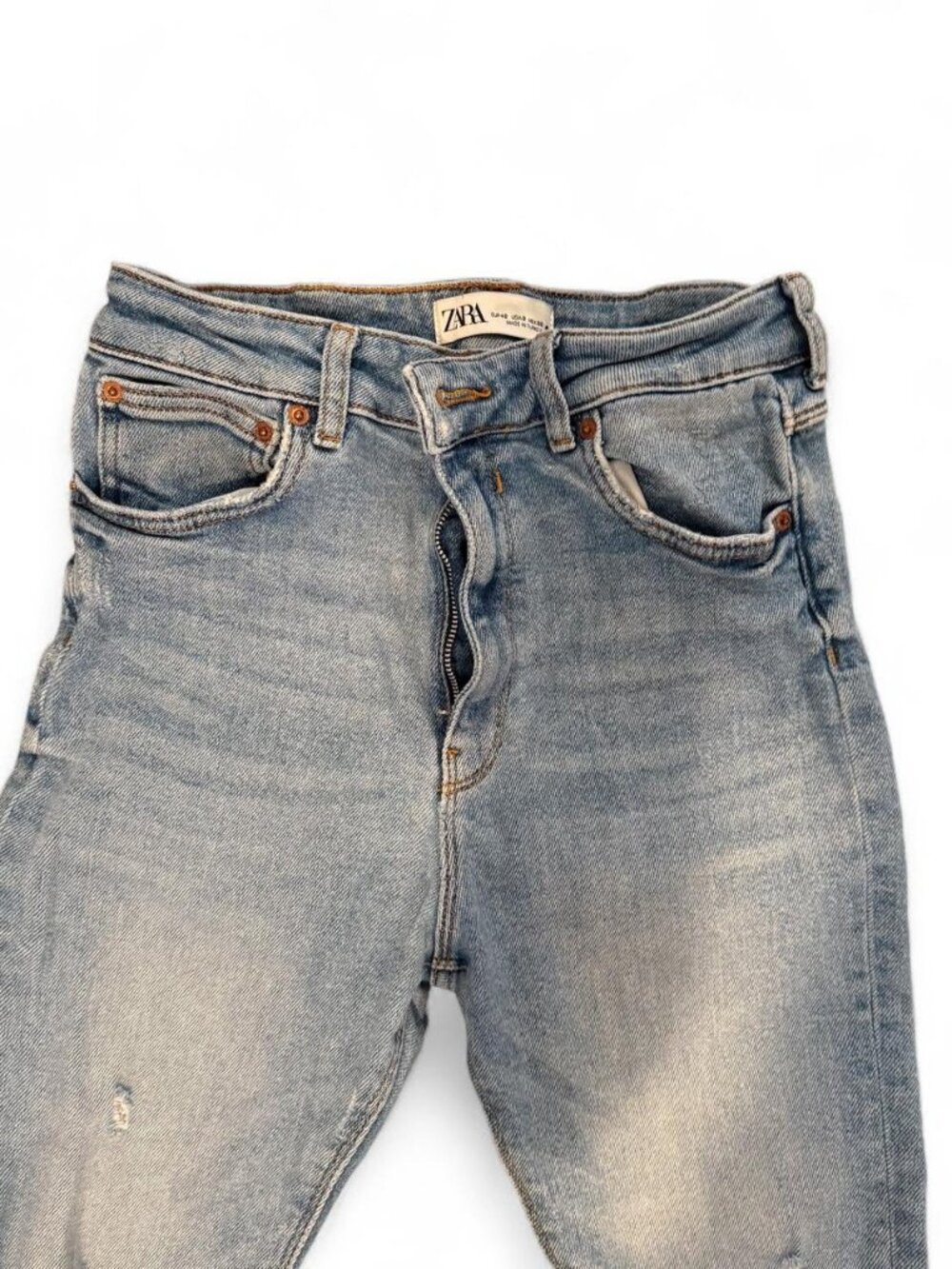 Zara blue ripped skinny jeans